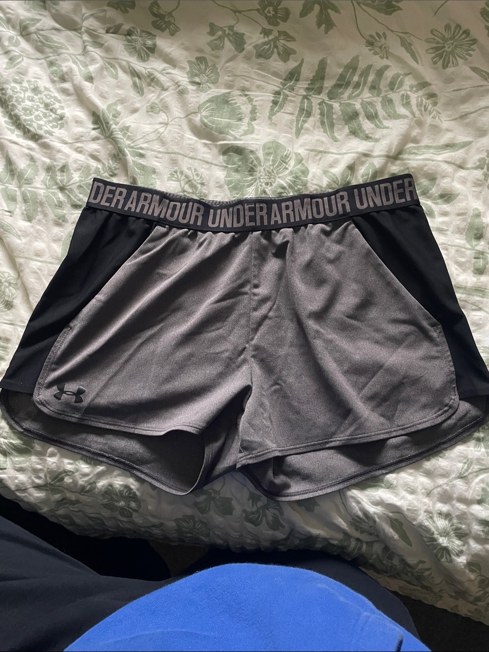 Under Armour Black and Gray Women's Athletic Shorts